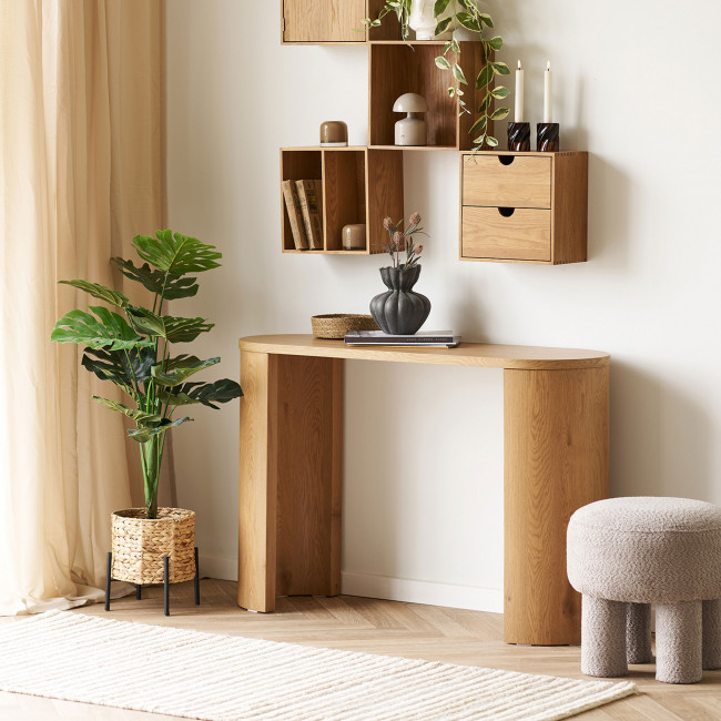 Bibione - Console aux bords arrondis en bois L114cm