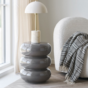 Rosolina - Table d'appoint ronde en fibre de verre 35.5x35.5cm