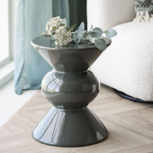 Rosolina - Table d'appoint ronde en fibre de verre 33,5x33.5cm