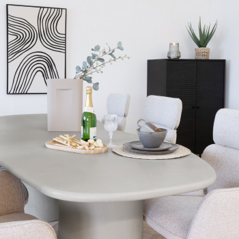 Maranola - Table à manger 10 personnes organique effet béton