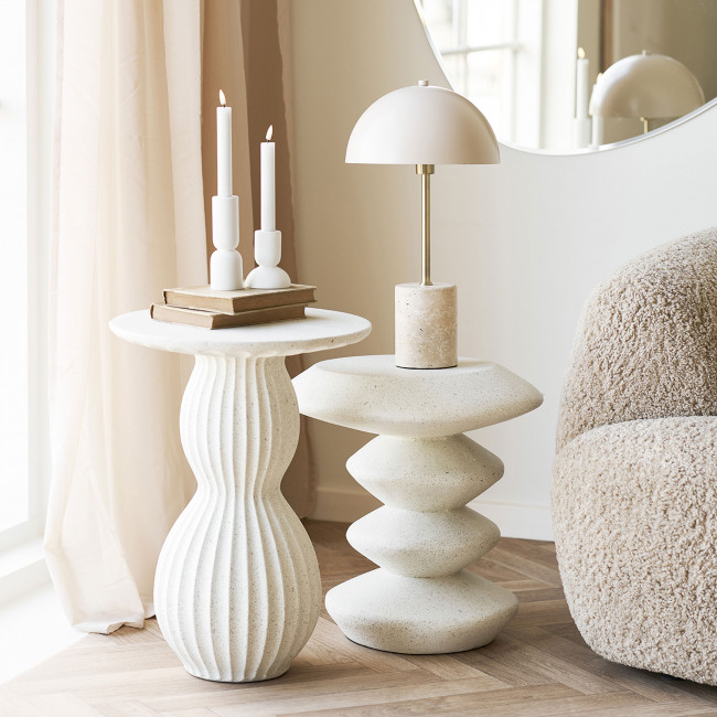 Newtown - Table d'appoint ronde en fibre d'argile 40x40cm