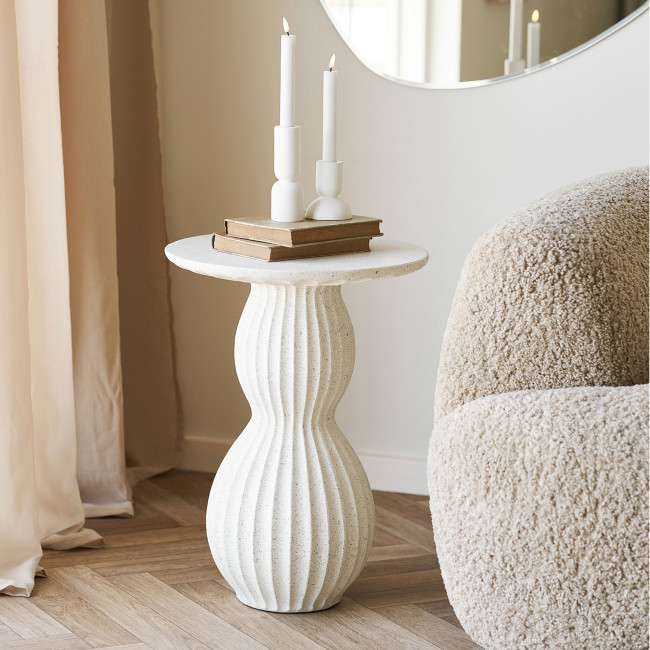 Newtown - Table d'appoint ronde en fibre d'argile 40x40cm