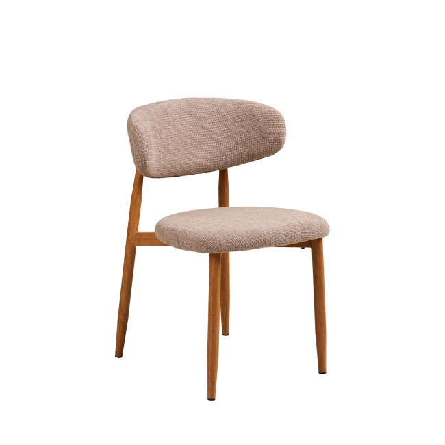 Levanto - Lot de 2 chaises en tissu piètement effet bois