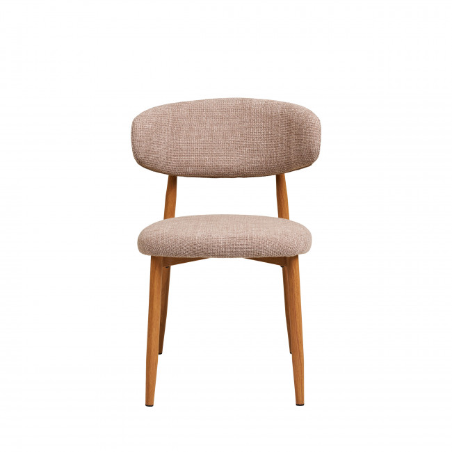 Levanto - Lot de 2 chaises en tissu piètement effet bois