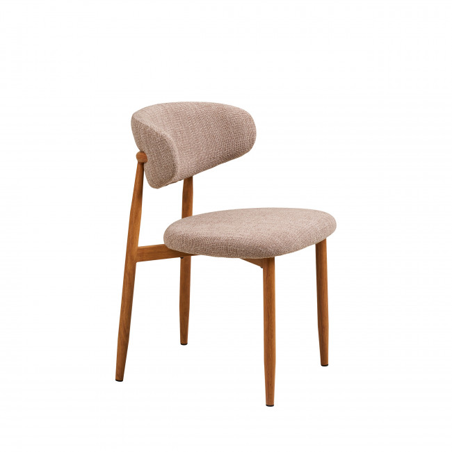 Levanto - Lot de 2 chaises en tissu piètement effet bois