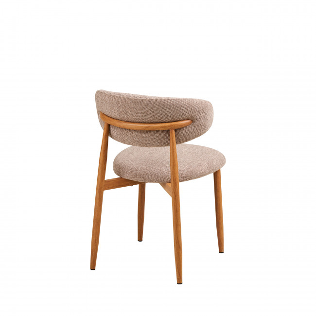 Levanto - Lot de 2 chaises en tissu piètement effet bois