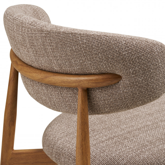 Levanto - Lot de 2 chaises en tissu piètement effet bois