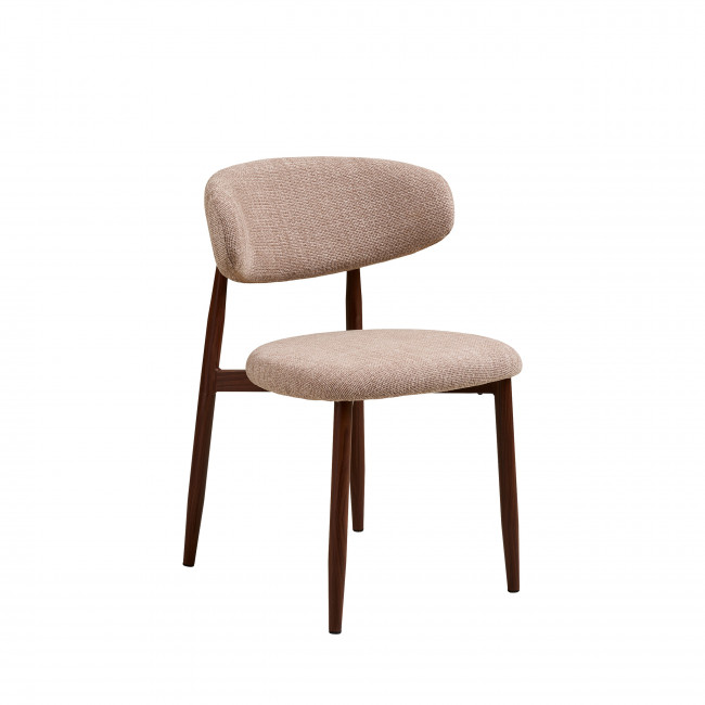 Levanto - Lot de 2 chaises en tissu piètement effet bois 