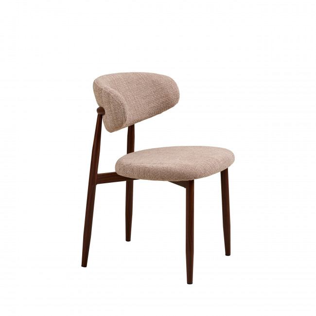 Levanto - Lot de 2 chaises en tissu piètement effet bois 