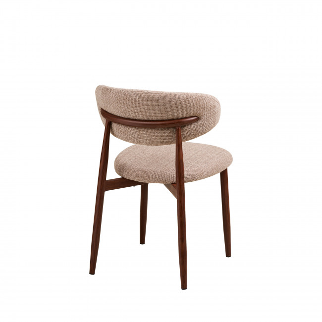 Levanto - Lot de 2 chaises en tissu piètement effet bois 