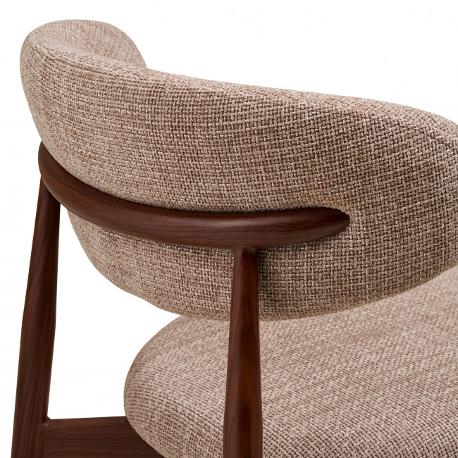 Levanto - Lot de 2 chaises en tissu piètement effet bois 