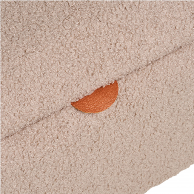 Harlow - Banc coffre en tissu bouclette et bois L95cm