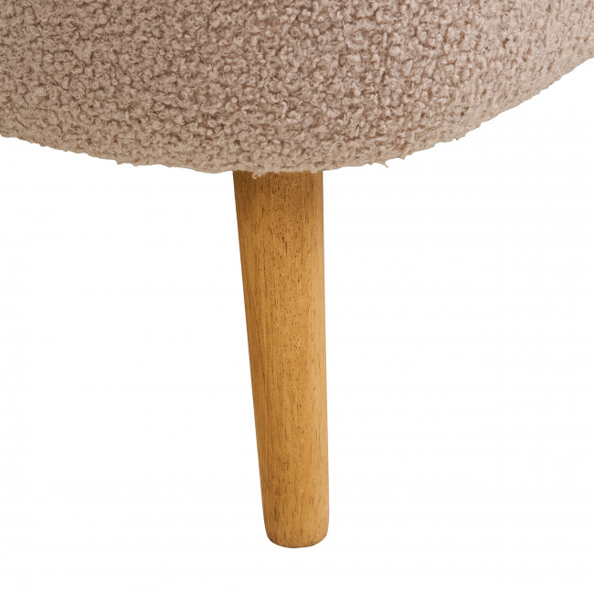 Harlow - Banc coffre en tissu bouclette et bois L95cm