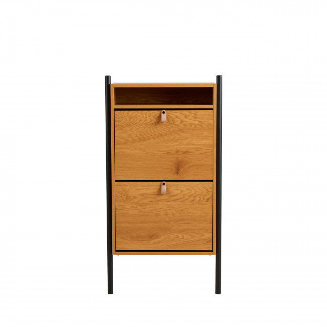 Barco - Meuble à chaussures 2 portes en bois et métal L62cm