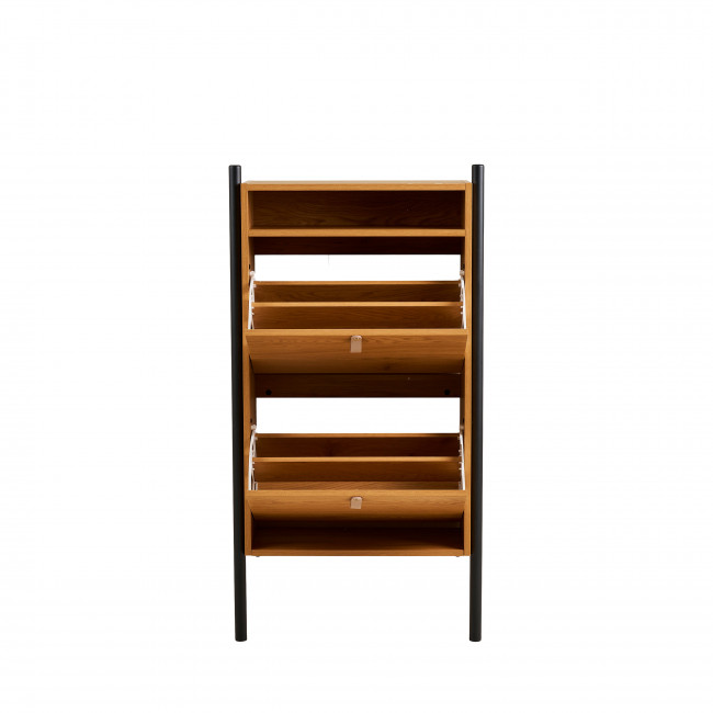 Barco - Meuble à chaussures 2 portes en bois et métal L62cm