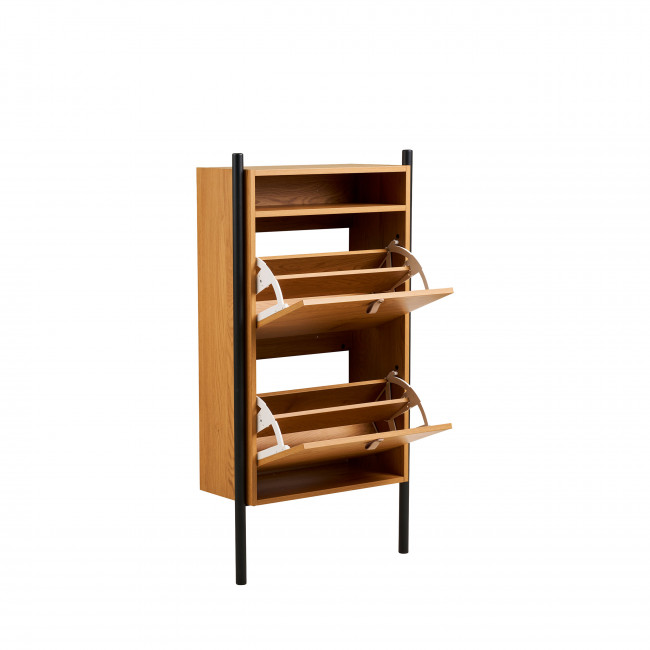 Barco - Meuble à chaussures 2 portes en bois et métal L62cm