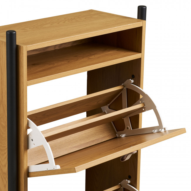 Barco - Meuble à chaussures 2 portes en bois et métal L62cm