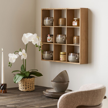 Moss - Étagère murale carrée en bois 46x46cm