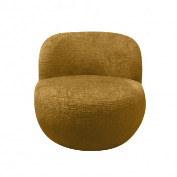 Mo - Fauteuil rond en tissu chenille