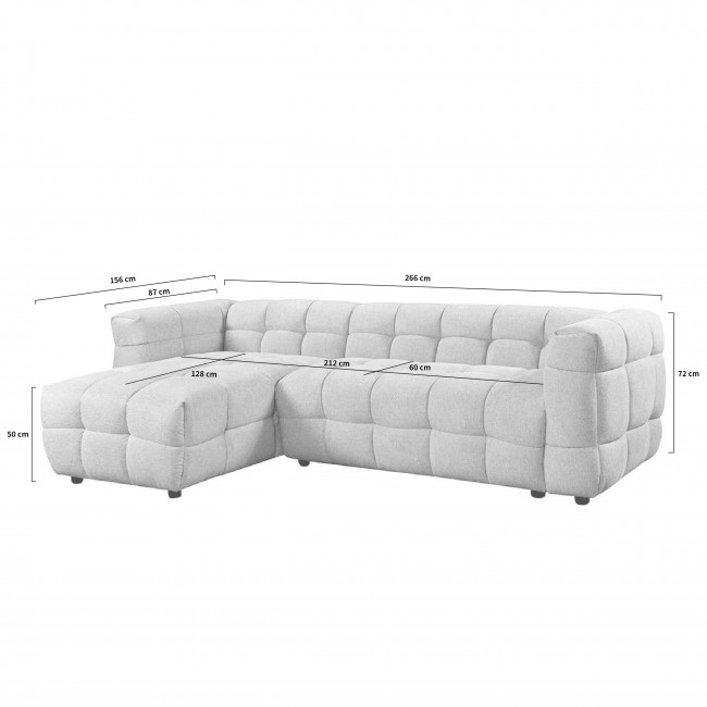 Bolly - Canapé d'angle réversible 4 places en tissu