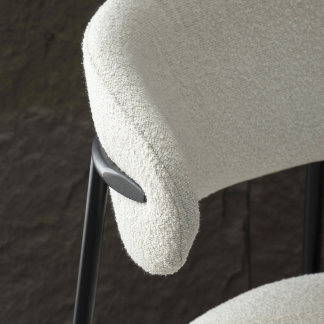 Manel - Lot de 2 tabourets de bar en tissu et métal H66cm