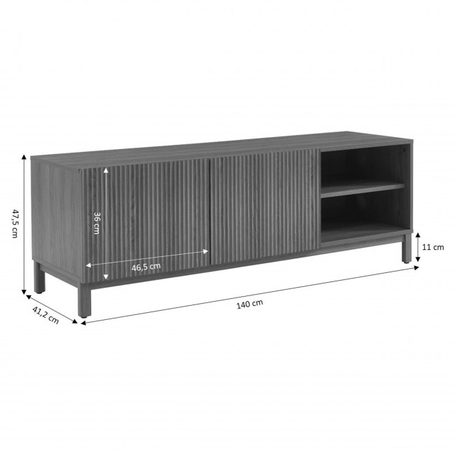 Belly - Meuble TV 2 portes en bois L140cm