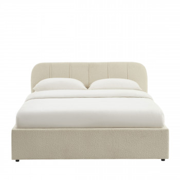 Carmen - Lit coffre en tissu chenille 160x200cm