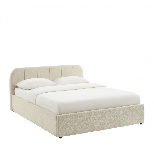 Carmen - Lit coffre en tissu chenille 160x200cm