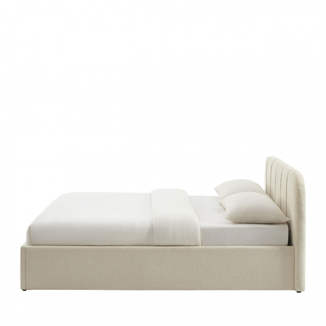 Carmen - Lit coffre en tissu chenille 160x200cm