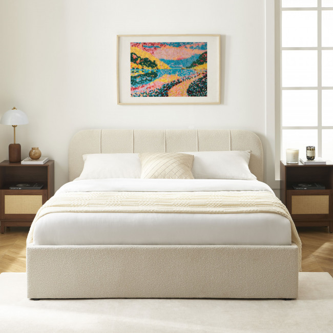 Carmen - Lit coffre en tissu chenille 160x200cm