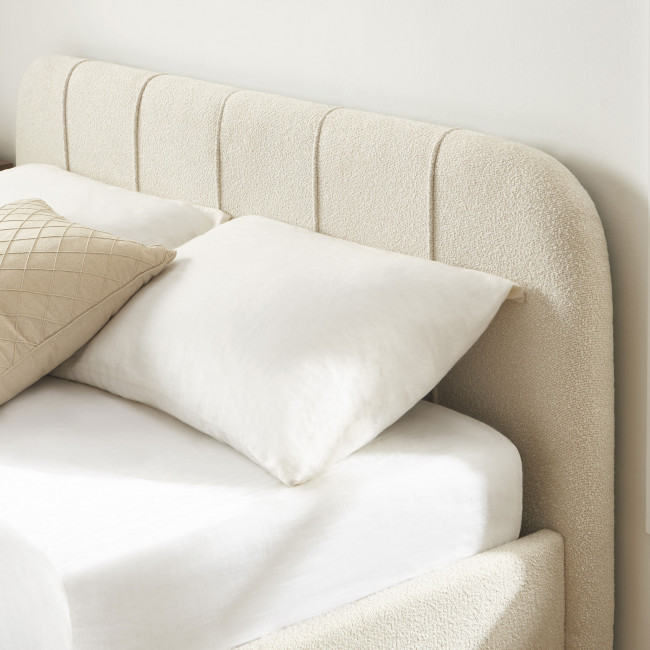 Carmen - Lit coffre en tissu chenille 160x200cm