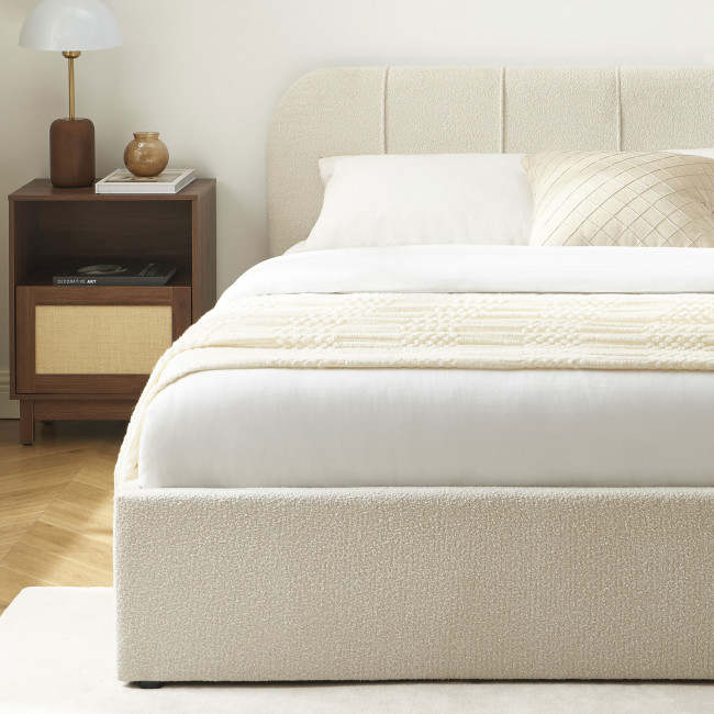 Carmen - Lit coffre en tissu chenille 160x200cm