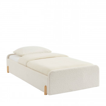Leona - Lit enfant en tissu bouclette 90x190cm