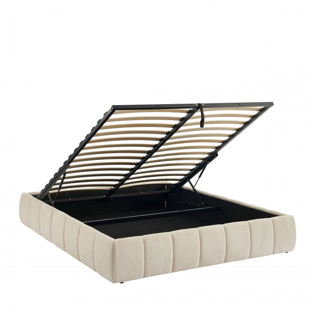 Romeo - Lit coffre en tissu chenille 160x200cm