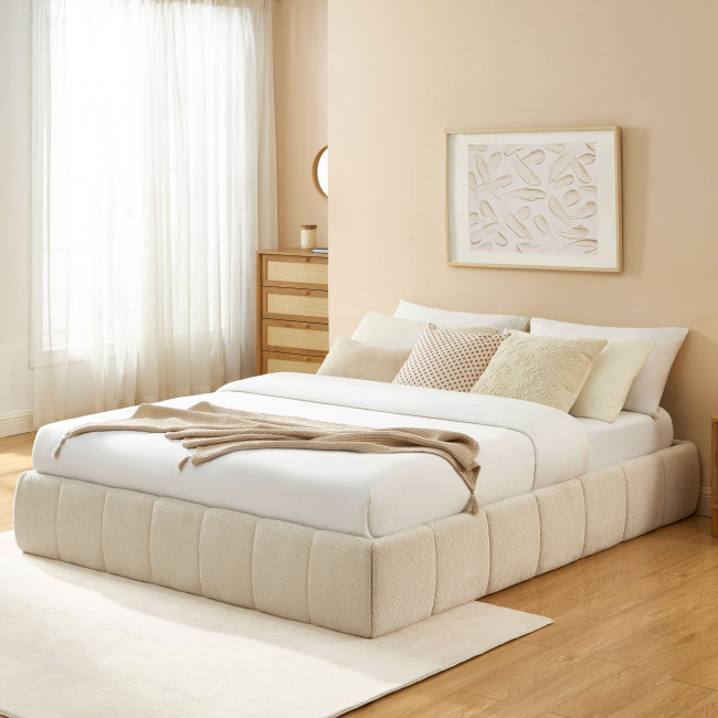 Romeo - Lit coffre en tissu chenille 160x200cm