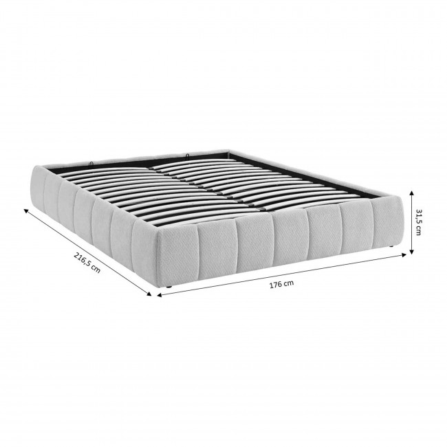 Romeo - Lit coffre en tissu chenille 160x200cm