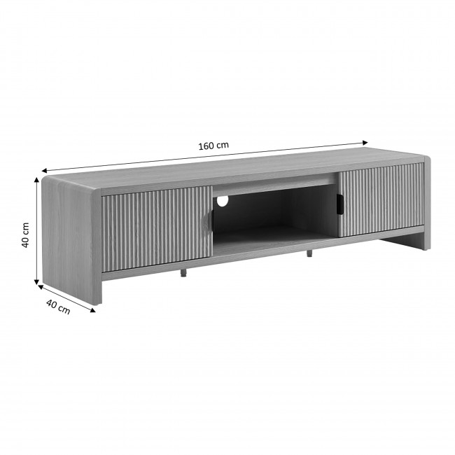 Paula - Meuble TV 2 portes en bois L160cm
