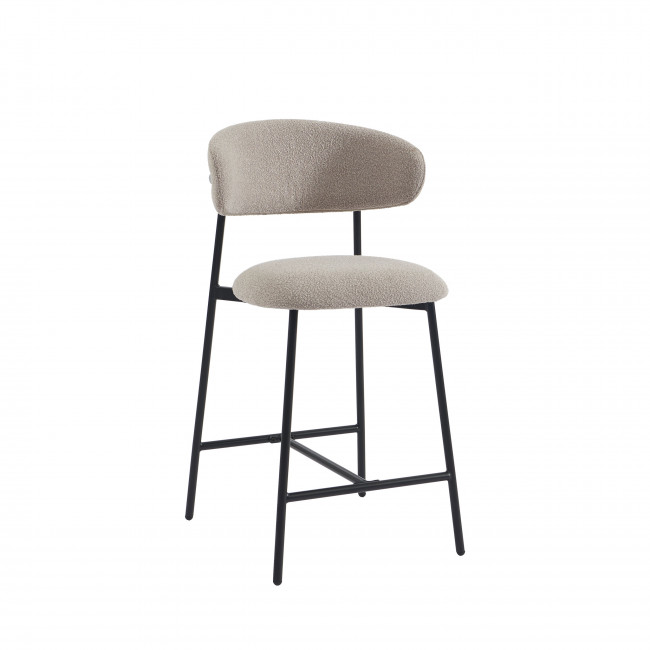 Manel - Lot de 2 tabourets de bar en tissu et métal H66cm