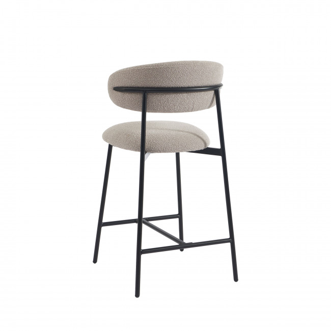 Manel - Lot de 2 tabourets de bar en tissu et métal H66cm
