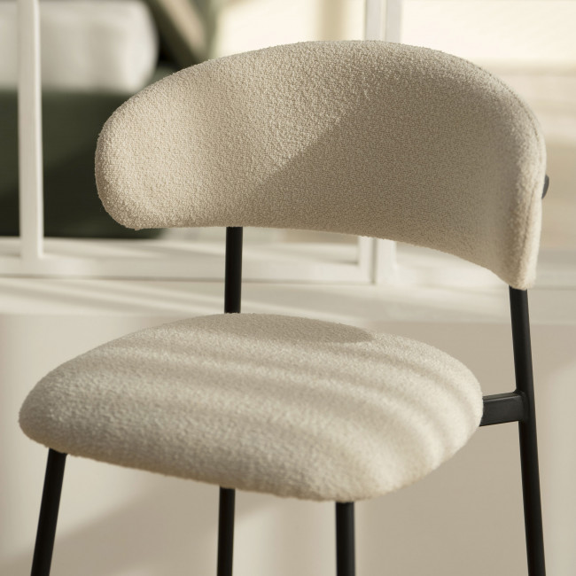 Manel - Lot de 2 tabourets de bar en tissu et métal H66cm