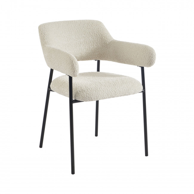 Celeste - Lot de 2 fauteuils de table en tissu et métal