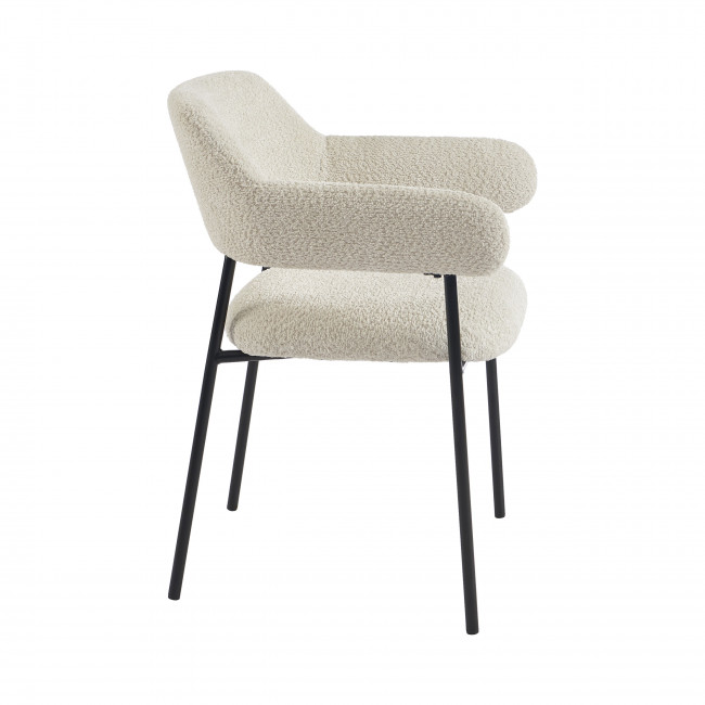 Celeste - Lot de 2 fauteuils de table en tissu et métal