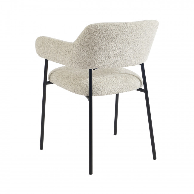 Celeste - Lot de 2 fauteuils de table en tissu et métal