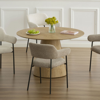 Celeste - Lot de 2 fauteuils de table en tissu et métal