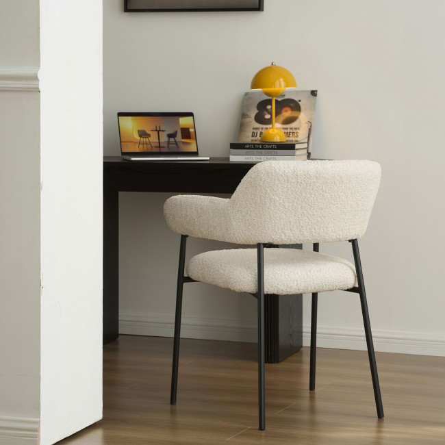 Celeste - Lot de 2 fauteuils de table en tissu et métal