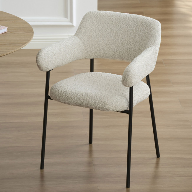 Celeste - Lot de 2 fauteuils de table en tissu et métal
