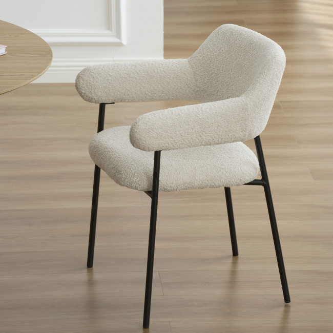Celeste - Lot de 2 fauteuils de table en tissu et métal
