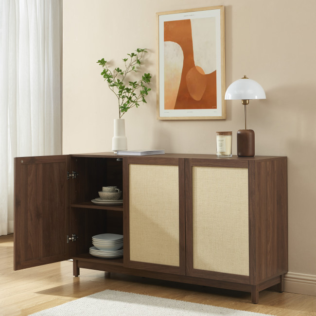 Estela - Buffet 3 portes en bois L140cm