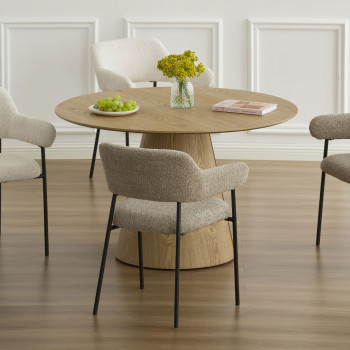 Celeste - Lot de 2 fauteuils de table en tissu et métal