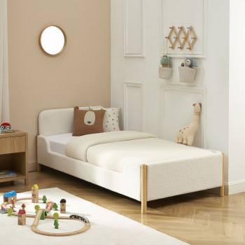 Lois - Lit enfant en tissu bouclette 90x190cm